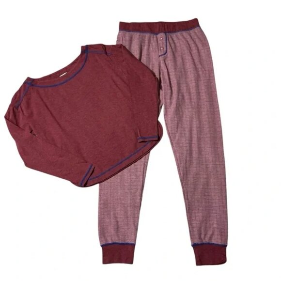 NEW FREE PEOPLE 2pc Chill Evening Pajamas Set  in wine or women 1125 3s2 - Picture 4 of 9